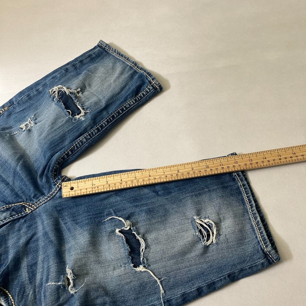 Silver Jeans Co. Aiko Mid Bermuda Distressed Denim Shorts Embellished Y2K W30 - Picture 11 of 11